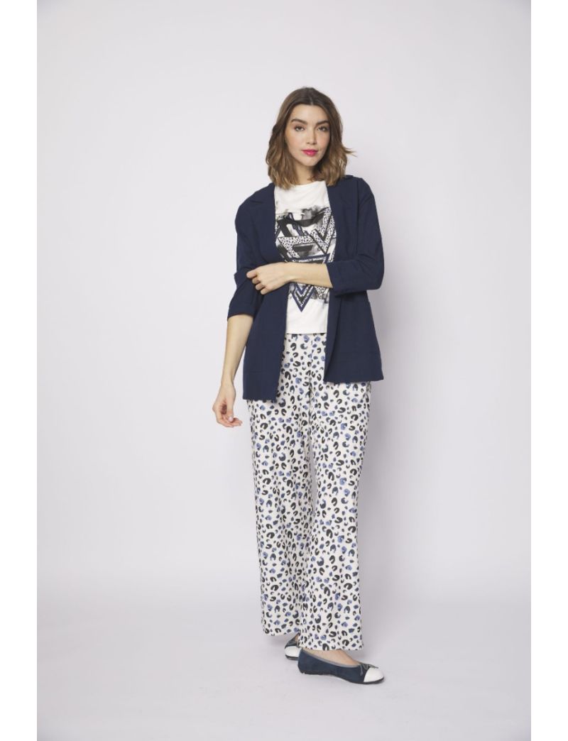 Cal&ccedil;a animal print com el&aacute;stico cintura