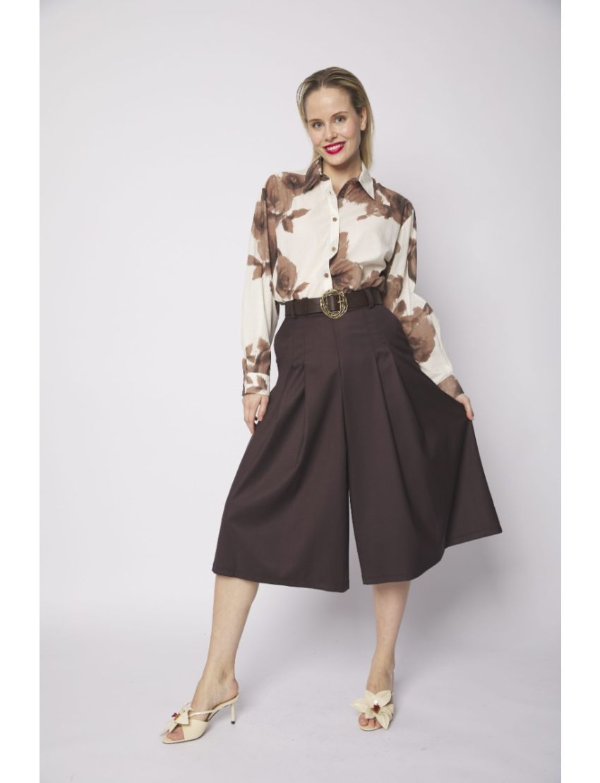 Saia calção estilo bermuda Marron